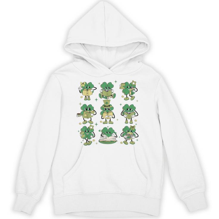 Cute Shamrock Reading Books St Patrick's Day Teacher Reading Unisex Hoodie