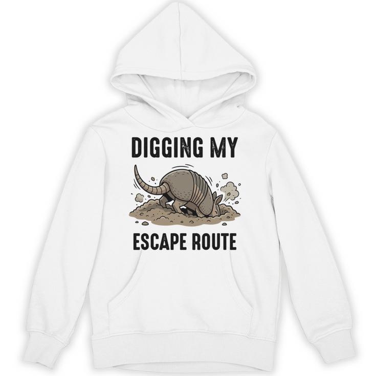 Digging My Escape Route Armadillo Introvert Humor Unisex Hoodie