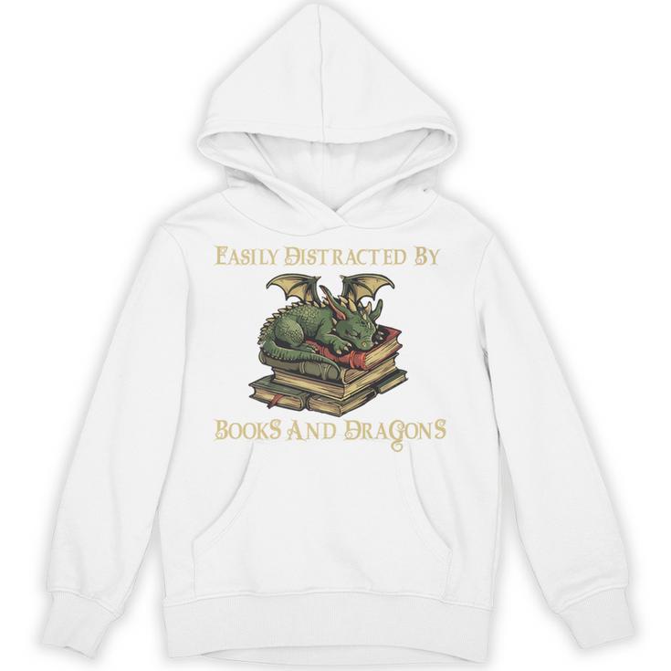 Easily Distracted By Books And Dragons Graphic Premium Unisex Hoodie