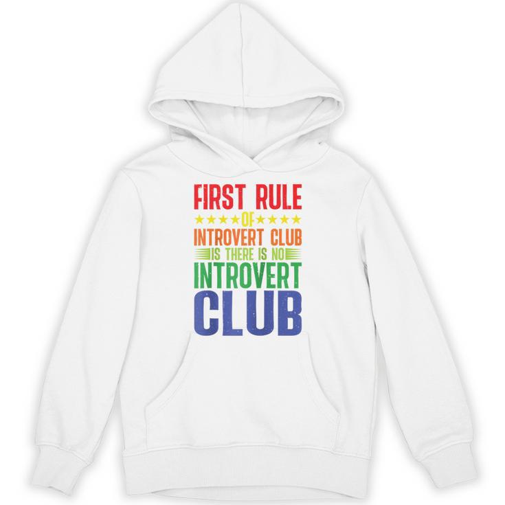 First Rule Of Introvert Club Is There Is No Introvert Club Raglan Baseball Tee Unisex Hoodie
