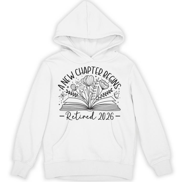 Floral Book a New Chapter Begins Retired Retirement Teacher Unisex Hoodie