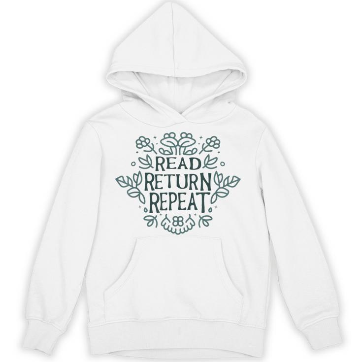 Floral “Read Return Repeat” Book Lovers Readers Librarians Unisex Hoodie