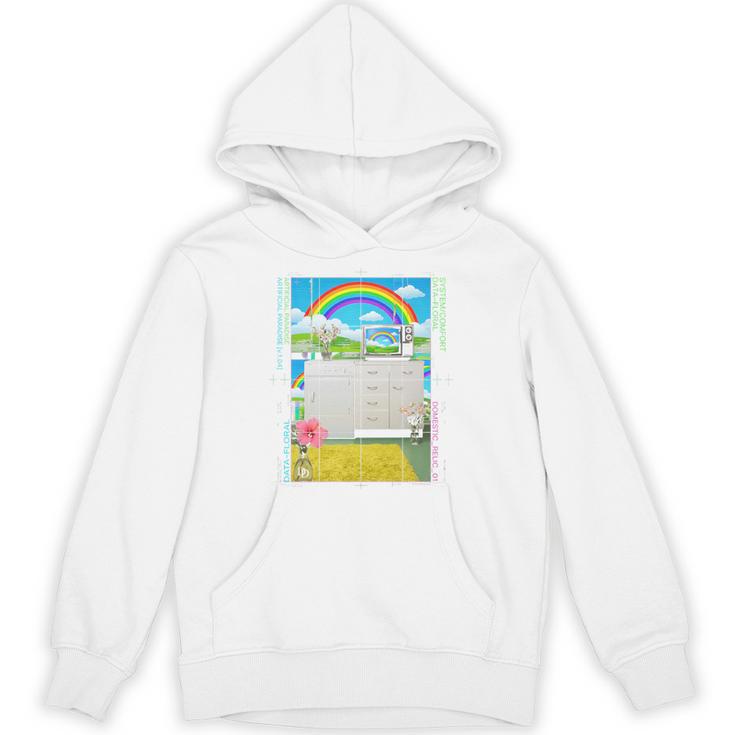 Frutiger Aero Aesthetic Rainbow Glitch Art Premium Tri-Blend Unisex Hoodie