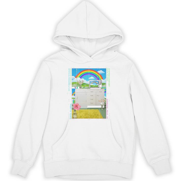 Frutiger Aero Aesthetic Rainbow Glitch Art Unisex Hoodie