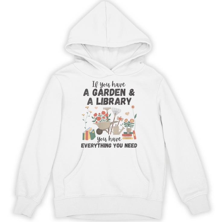 Gardening & Library Lover Books Reading Plants Cute Unisex Hoodie