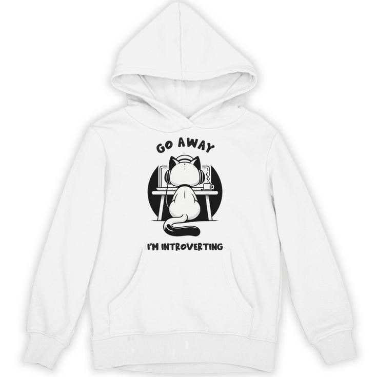 Go Away I'm Introverting Cat With Coffee Unisex Hoodie