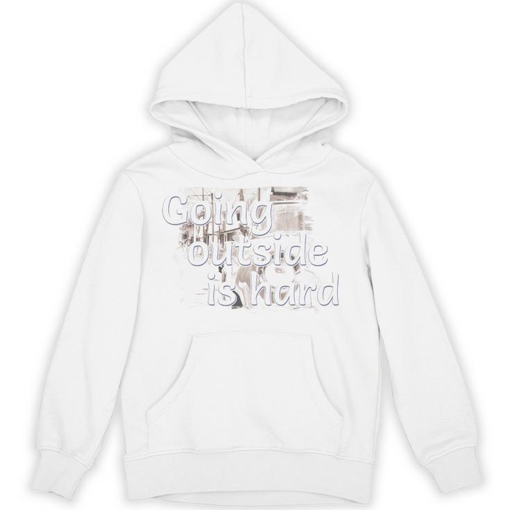 Going Outside Is Hard Saying For Introvert And Homebody Premium Tri-Blend Unisex Hoodie