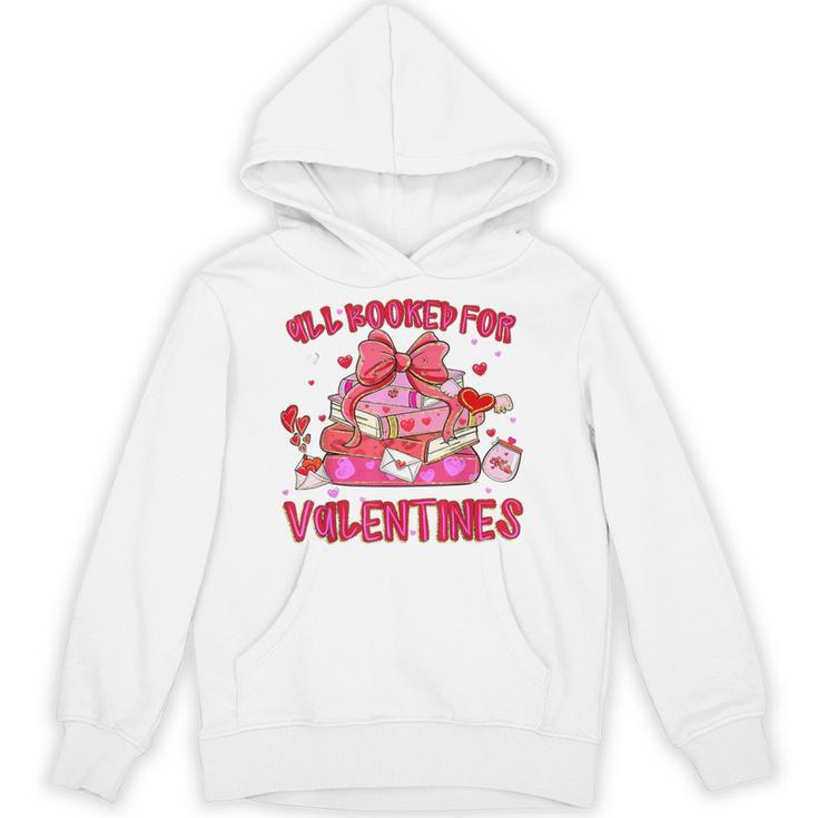 Groovy All Booked For Valentines Books Pink Coquette Bow Unisex Hoodie
