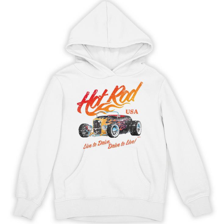 Hotrod Vintage Style Car Nostalgia Hotrod Distressed Premium Tri-Blend Unisex Hoodie
