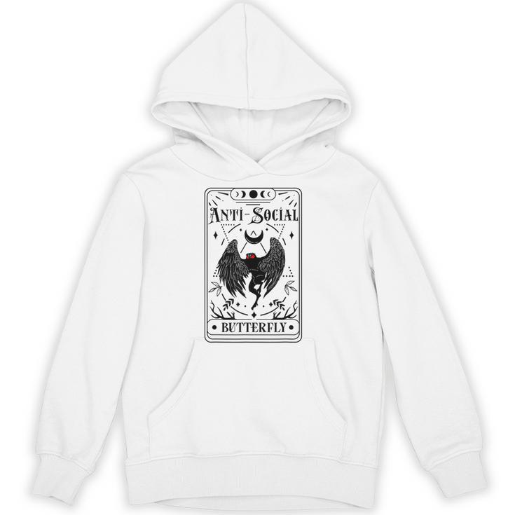 Introvert Apparel Emporium Mothman Tarot Card Antisocial Butterfly Cryptozoologist -Adults Grey Unisex Hoodie