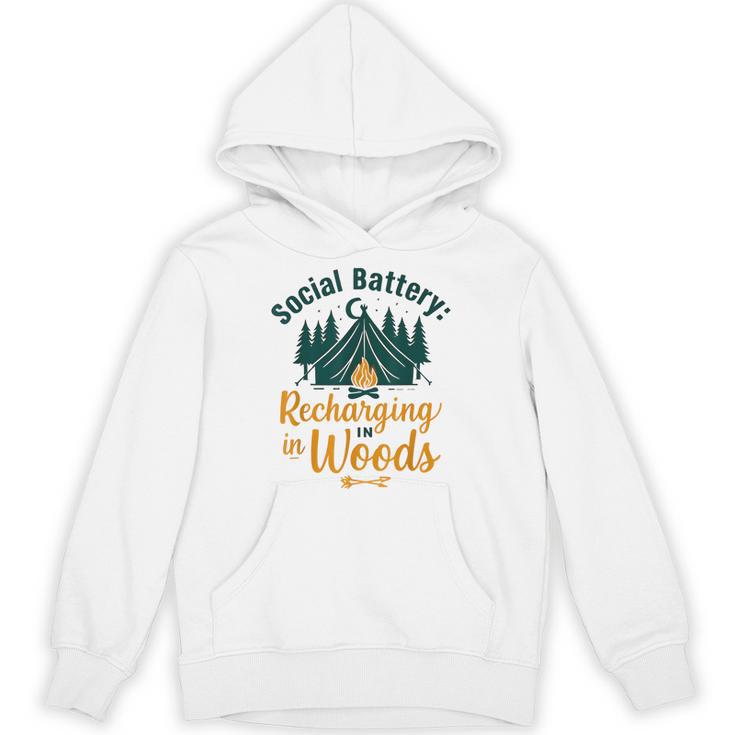 Introvert Camping Social Battery Recharging In The Woods Unisex Hoodie