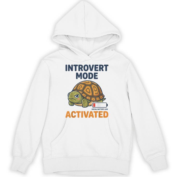 Introvert Mode Activated Low Social Battery Box Turtle Unisex Hoodie