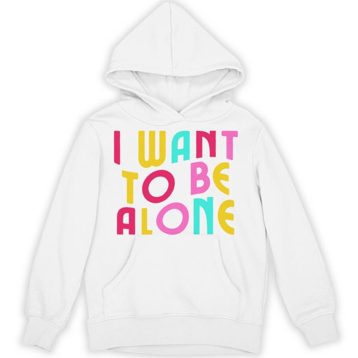 Introvert I Want To Be Alone Retro Wavy Unisex Hoodie