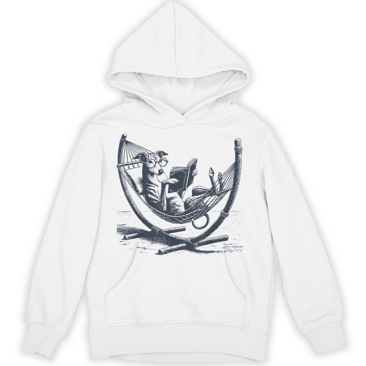 Italian Greyhound Whippet Dog Reading Book Hammock Iggy Mom Unisex Hoodie