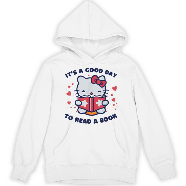 It's a Good Day To Read a Book Cute Cat Book Day Girls Boys Unisex Hoodie