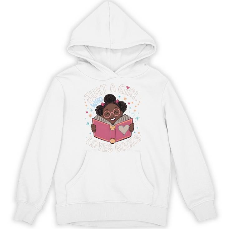 Just A Girl Who Loves Books Cute African American Afro Unisex Hoodie