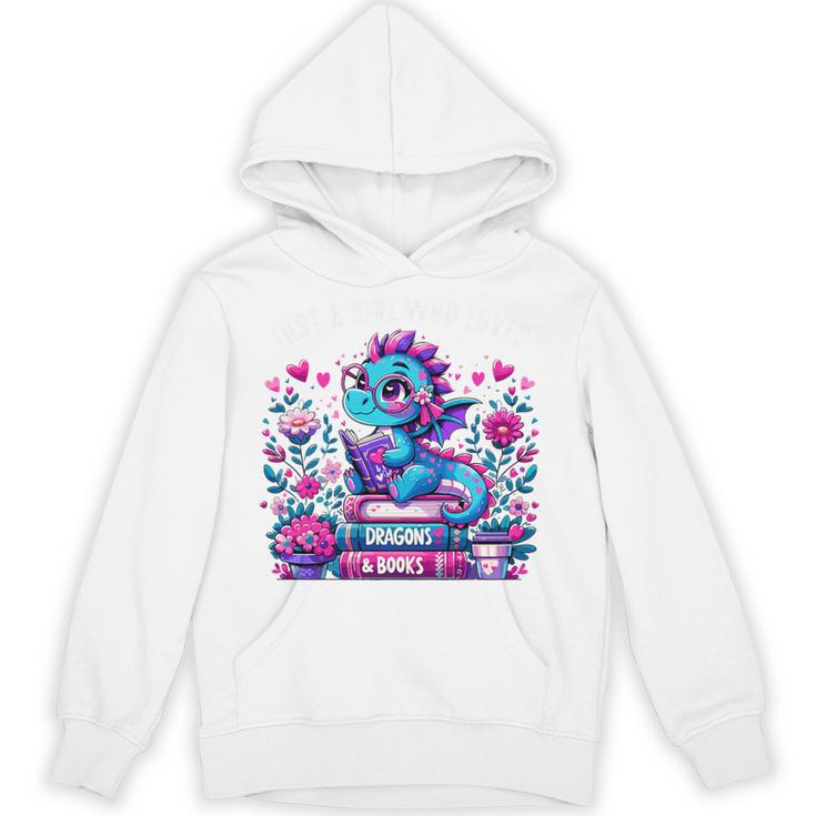 Just A Girl Who Loves Dragons And Books Cute Dragon Reading Premium Tri-Blend Unisex Hoodie