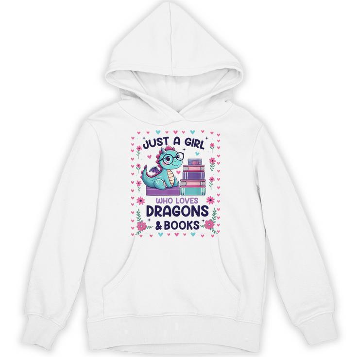 Just A Girl Who Loves Dragons And Books Lover Reading Book Unisex Hoodie