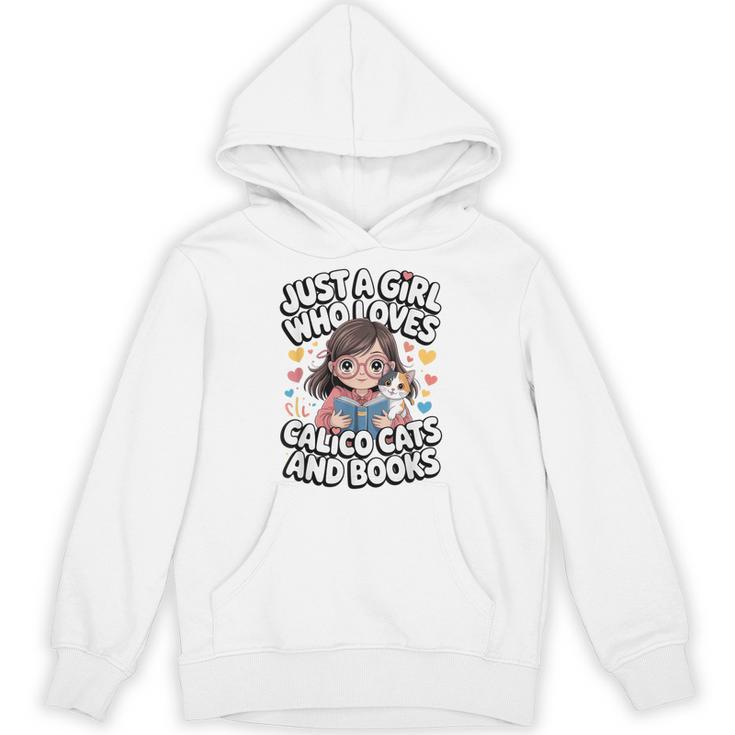 Kawaii Cat And Books Just A Girl Who Loves Both Unisex Hoodie