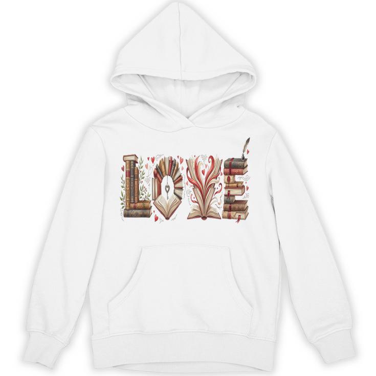 Librarian Reader Books Valentine Teacher Valentines Teach Unisex Hoodie