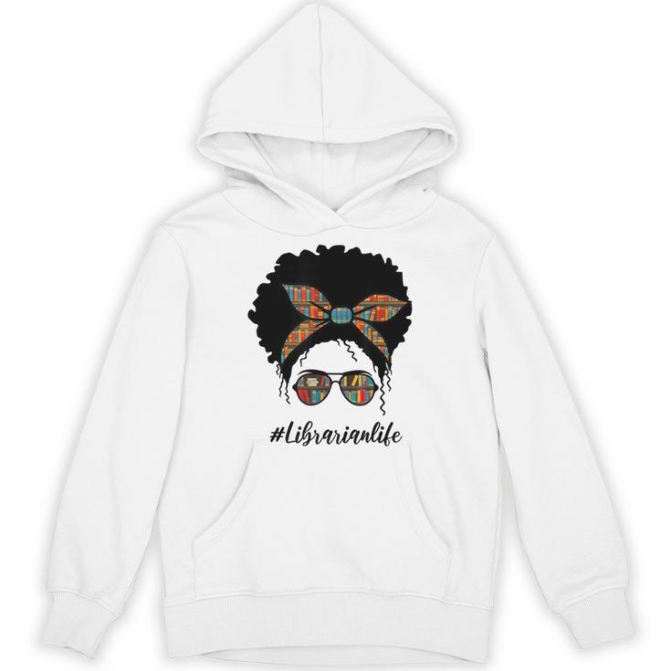 Librarian Teacher Messy Bun Life Book Library Back To School Unisex Hoodie