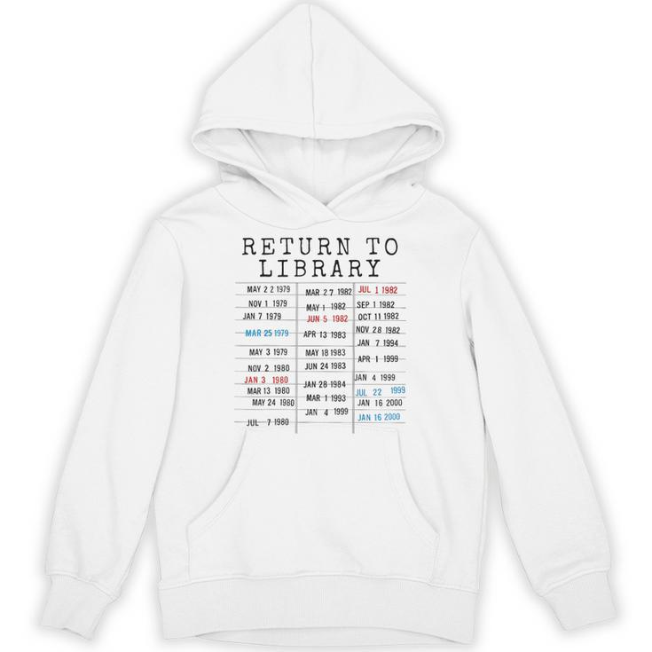 Library Card Due Date Stamp Book Lover Reading Vintage Read Unisex Hoodie