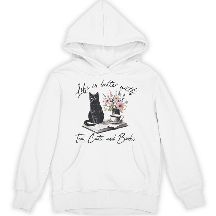 Life Better With 2 Cats Books Kitten Kitty Women Girls Kids Unisex Hoodie