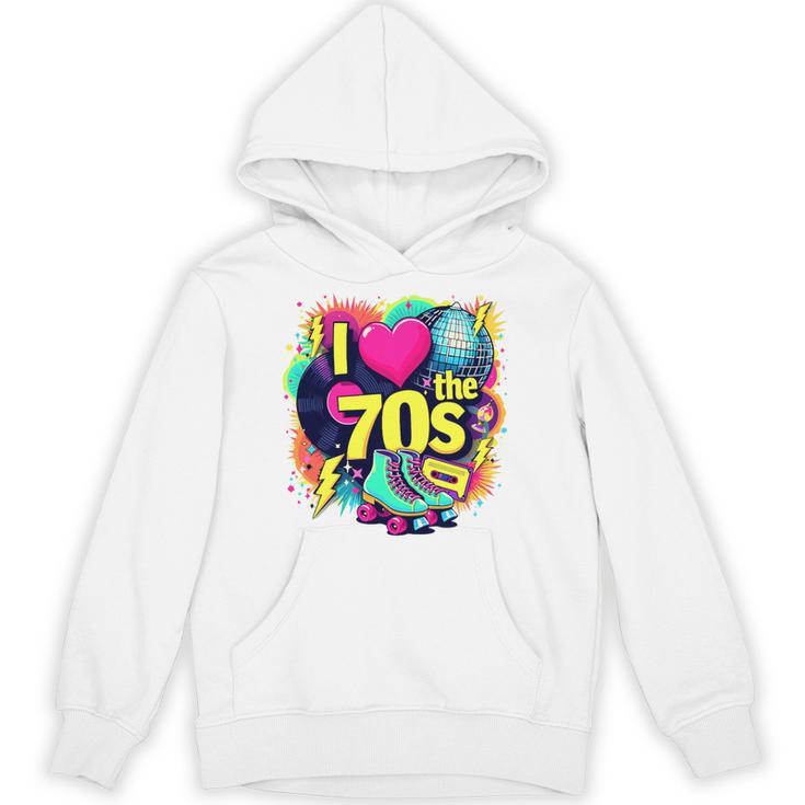 I Love The 70s Retro Cassette Roller Vinyl Nostalgia Vibes Premium Tri-Blend Unisex Hoodie
