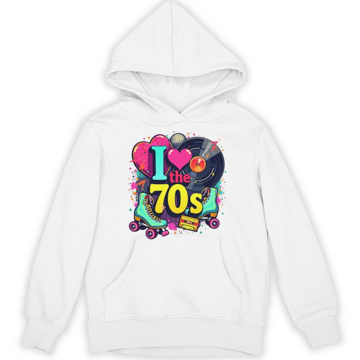 I Love The 70s Vintage Cassette Roller Vinyl Nostalgia 70s Premium Tri-Blend Unisex Hoodie