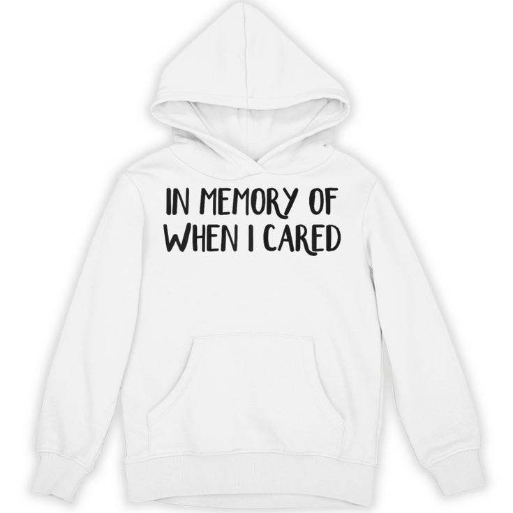 In Memory Of When I Cared Raglan Baseball Tee Unisex Hoodie