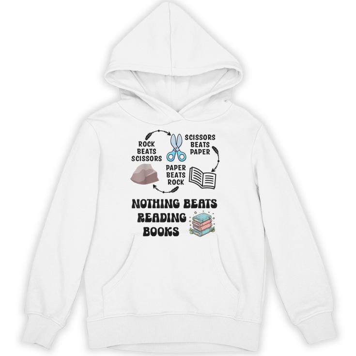 Nothing Beats Reading Rock Paper Scissors Reader Book Lover Unisex Hoodie