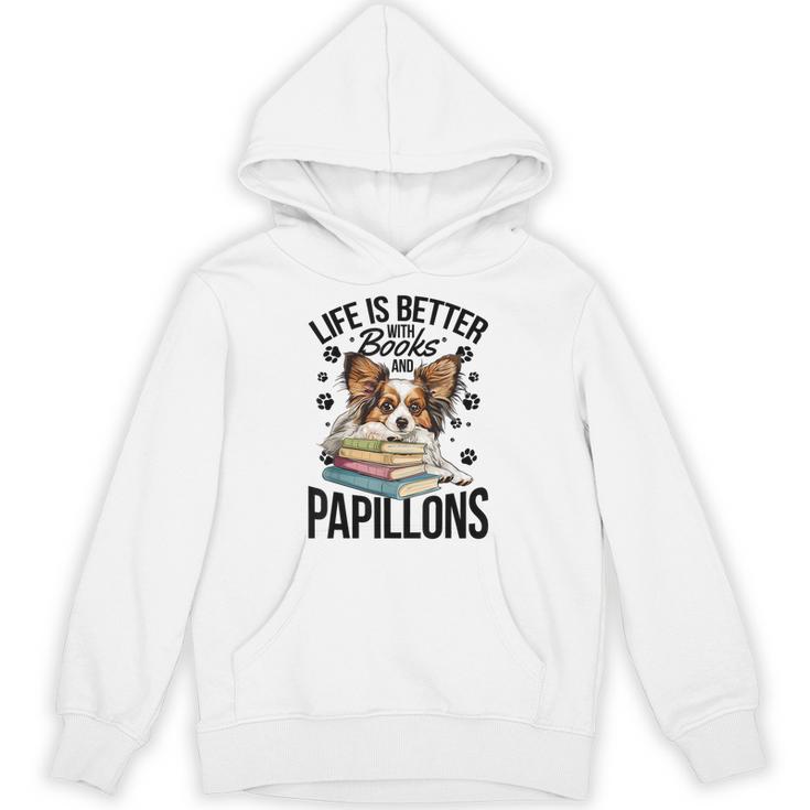 Papillon Dog Breed Life Is Better With Books And Papillons Unisex Hoodie