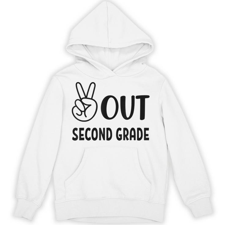 Peace Out Second Grade Last Day Of School Graduation Kids Unisex Hoodie
