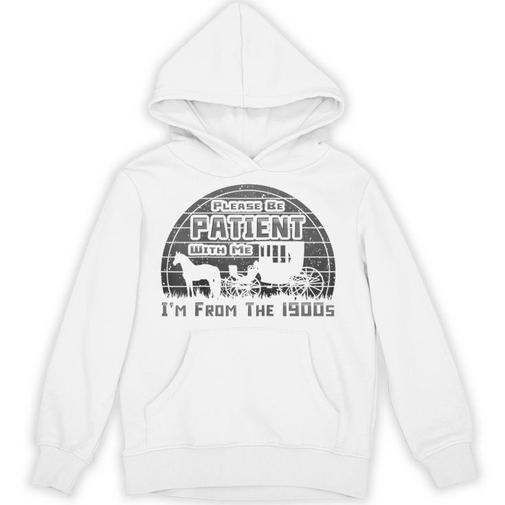 Please Be Patient With Me I'm From The 1900s Vintage Retro Raglan Baseball Tee Unisex Hoodie