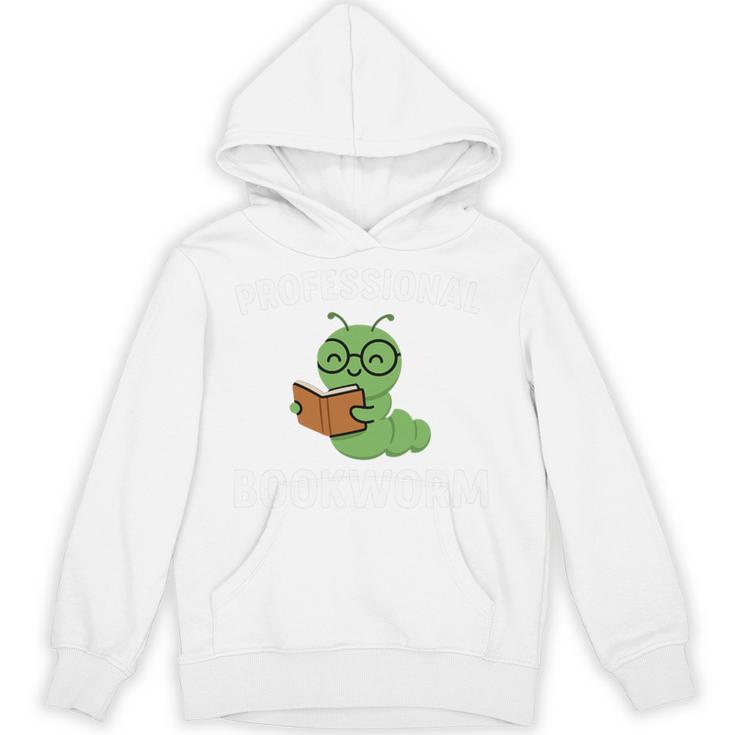Professional Bookworm Reading Lover Cute Worm Glasses Book Unisex Hoodie