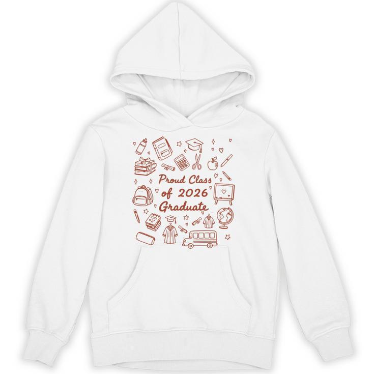 Proud Class Of 2026 Graduate Doodle Senior Graduation Premium Tri-Blend Unisex Hoodie