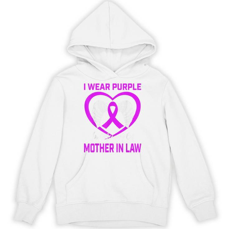 Purple In Memory Of Mother In Law Alzheimers Dementia Heart Unisex Hoodie