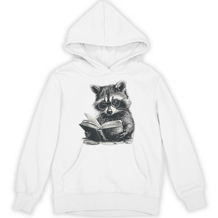 Raccoon With Book Cute Raccoons Reading Books Unisex Hoodie