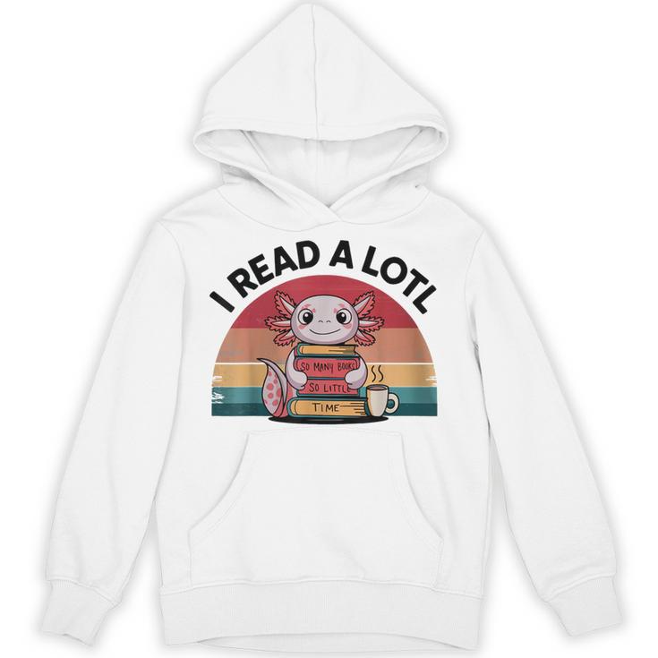 I Read Alotl Axolotl Retro Reading Books Lover Vintage Unisex Hoodie