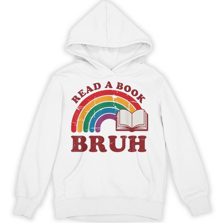 Read A Book Bruh Rainbow Vintage Reading Library Student Unisex Hoodie