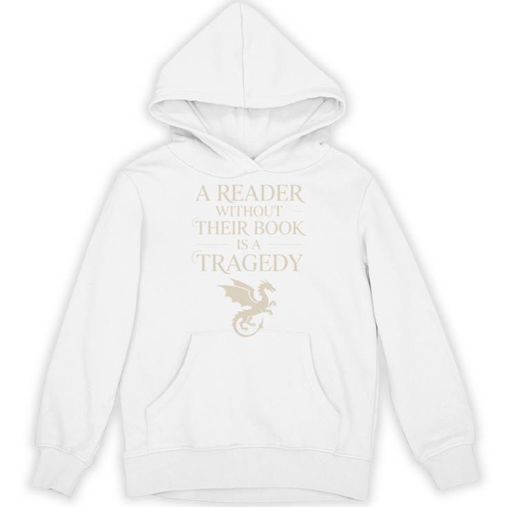 A Reader Without Their Book Is Tragedy Vintage Book Quote Unisex Hoodie