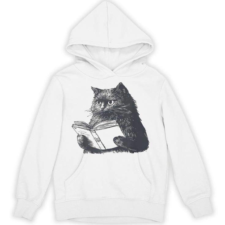 Reading Cat Cat Book Lover Unisex Hoodie