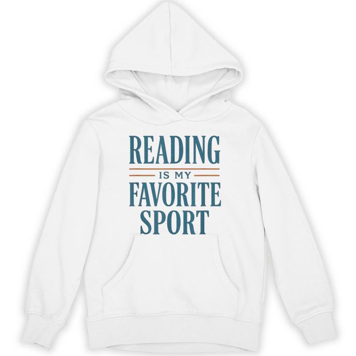 Reading Is My Favorite Sport Literary Book Lover Typography Unisex Hoodie
