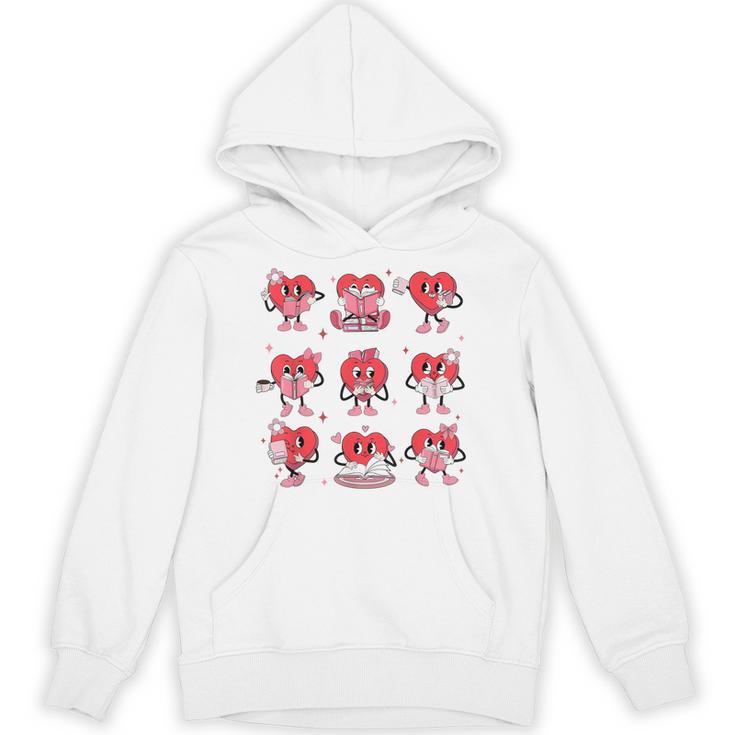 Reading Heart Book Valentines Day Teacher Women Girl Unisex Hoodie