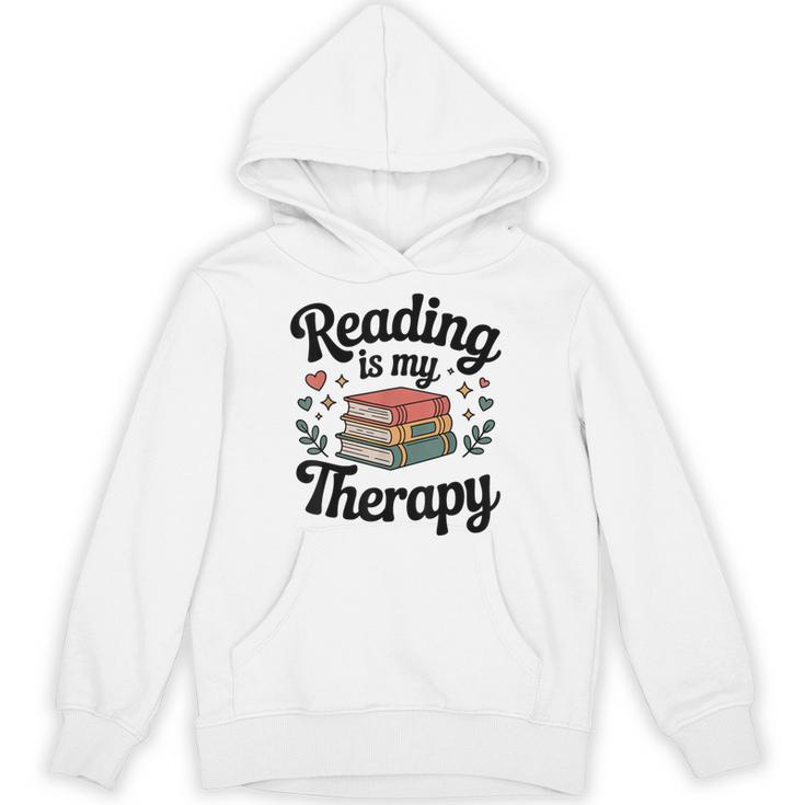 Reading Is My Therapy Book Lover Bookworm Unisex Hoodie