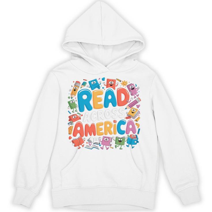 Reads Across Tee America Reading Teacher Books Reader Kids Unisex Hoodie