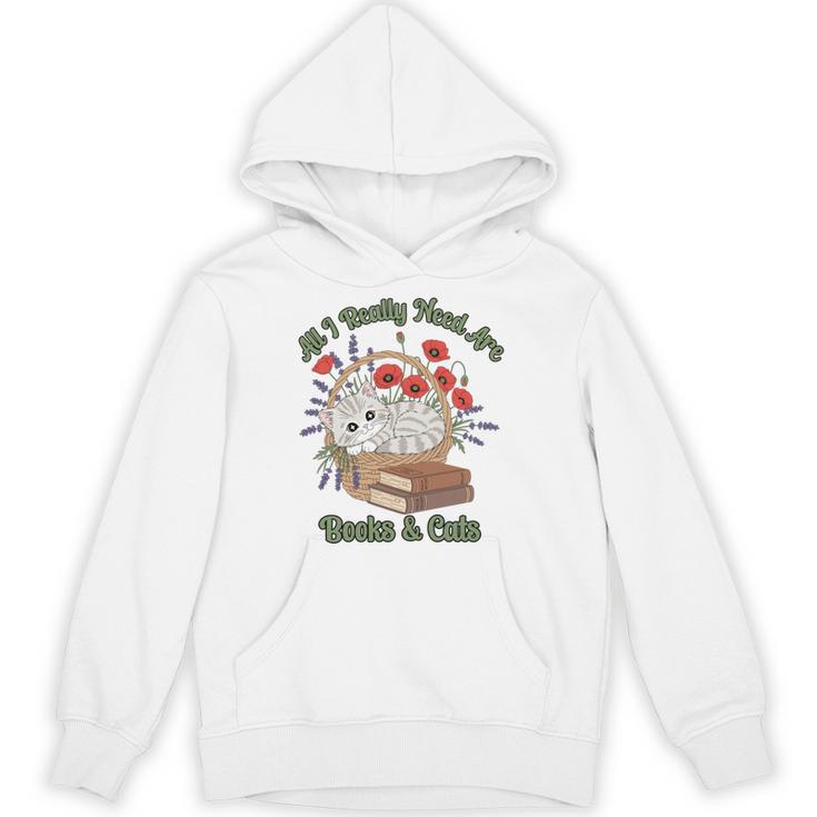 All I Really Need Are Books And Cats Book Lover Tee Unisex Hoodie