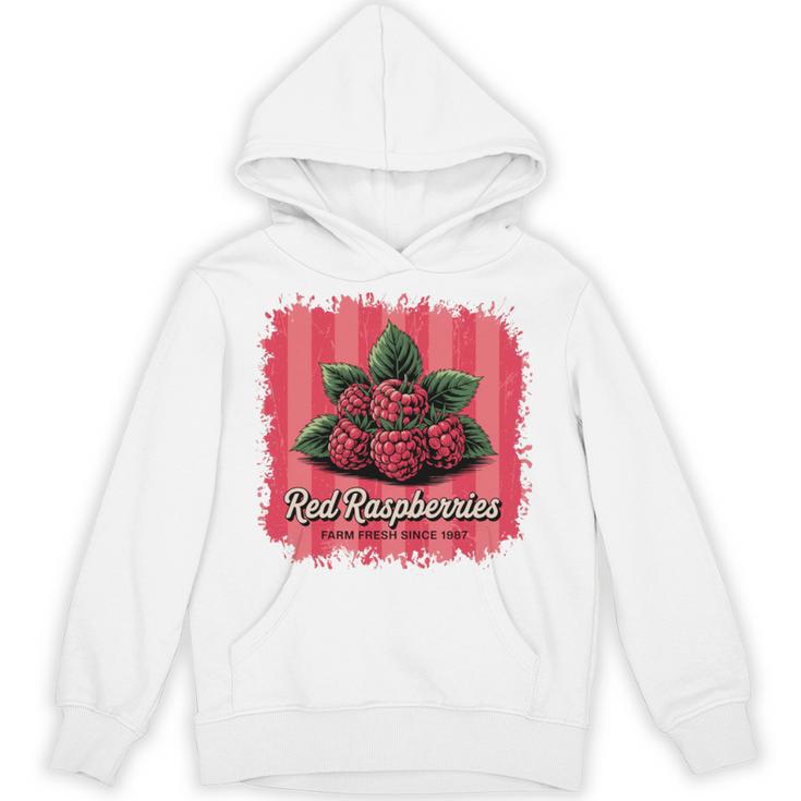 Red Raspberries Farm Fresh Since 1987 Nostalgia Unisex Hoodie
