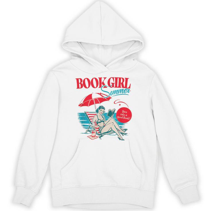 Retro Book Girl Summer For Women Beach Reading Unisex Hoodie