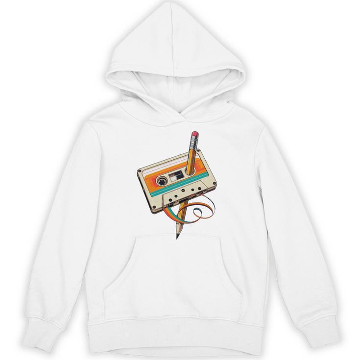 Retro Cassette Tape & Pencil Rewind Nostalgia Party 80s 90s Unisex Hoodie